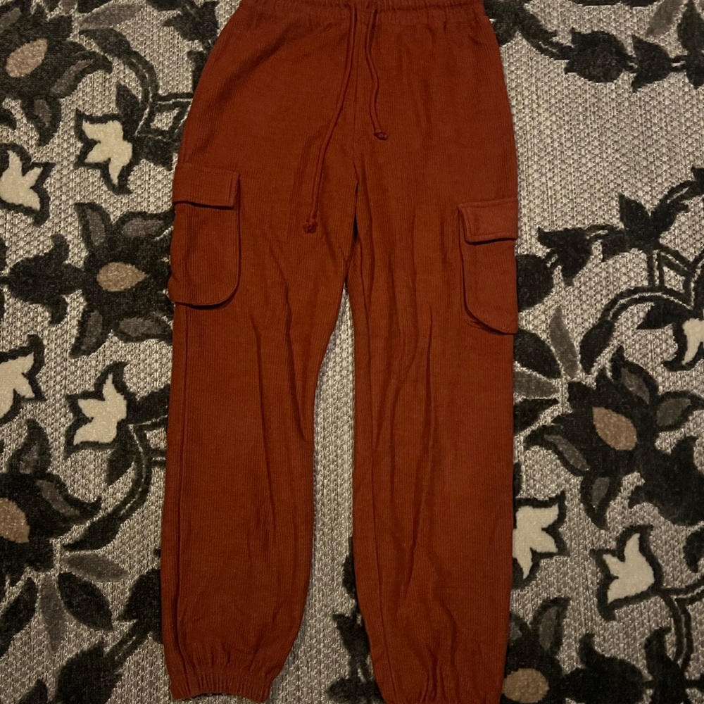 Forever 21 Burnt Orange Cargo Sweats